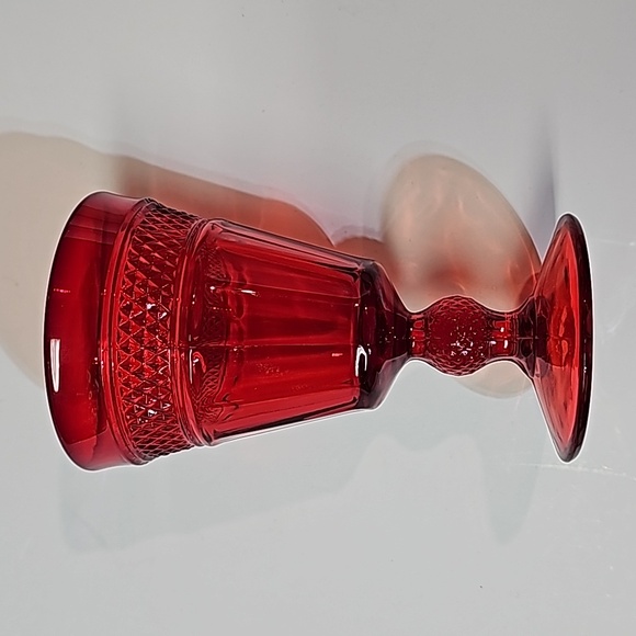 S/6 Vintage Retro Merry Mixture Jewel Tone Red Green Gold Glass Water Goblets - Picture 4 of 16